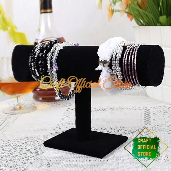 Display Gelang Beludru 1 Susun Tempat Perhiasan Jam Gelang Bangle Emas