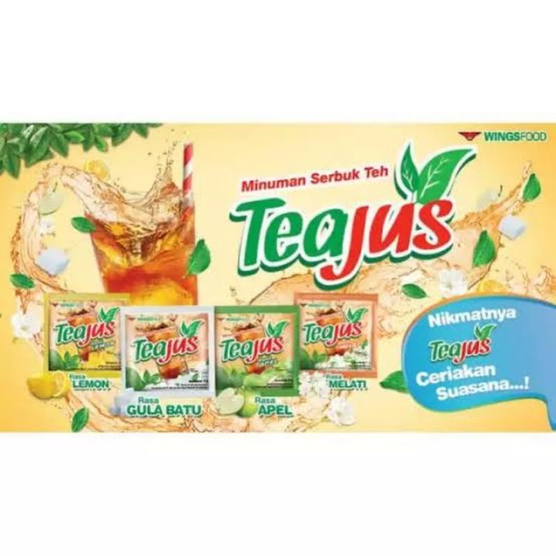 TEH TEAJUS GULA BATU SACHET SERBUK MURAH RENCENG ISI 10 SACHET