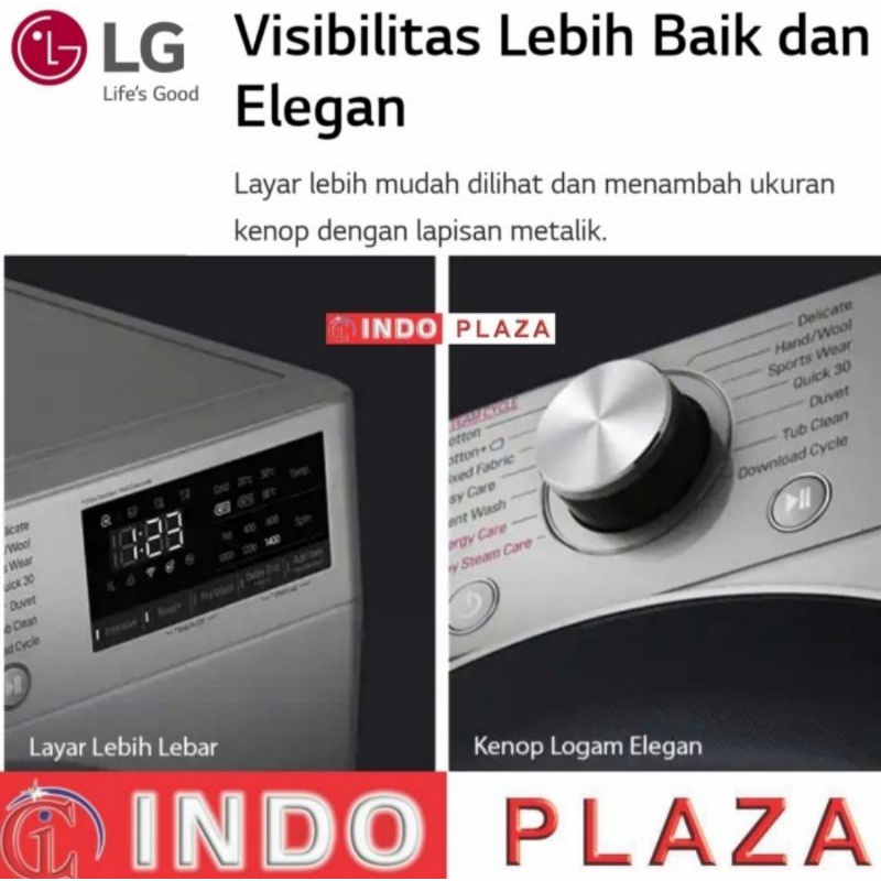 MESIN CUCI LG FRONT LOADING FV1285S3VS 8.5 Kg STEAM &amp; SMART THINQ WIFI
