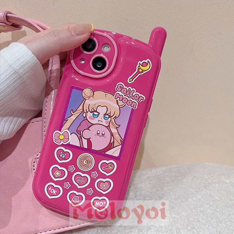 Fashion Lovely Anime Sailor Moon Back Case Kompatibel Untuk iPhone 7Plus 11xr 13 11 12 14 Pro MAX X7 8 Plus XS MAX Retro Personal Cellular Phone Glossy Air Cushion Soft Cover