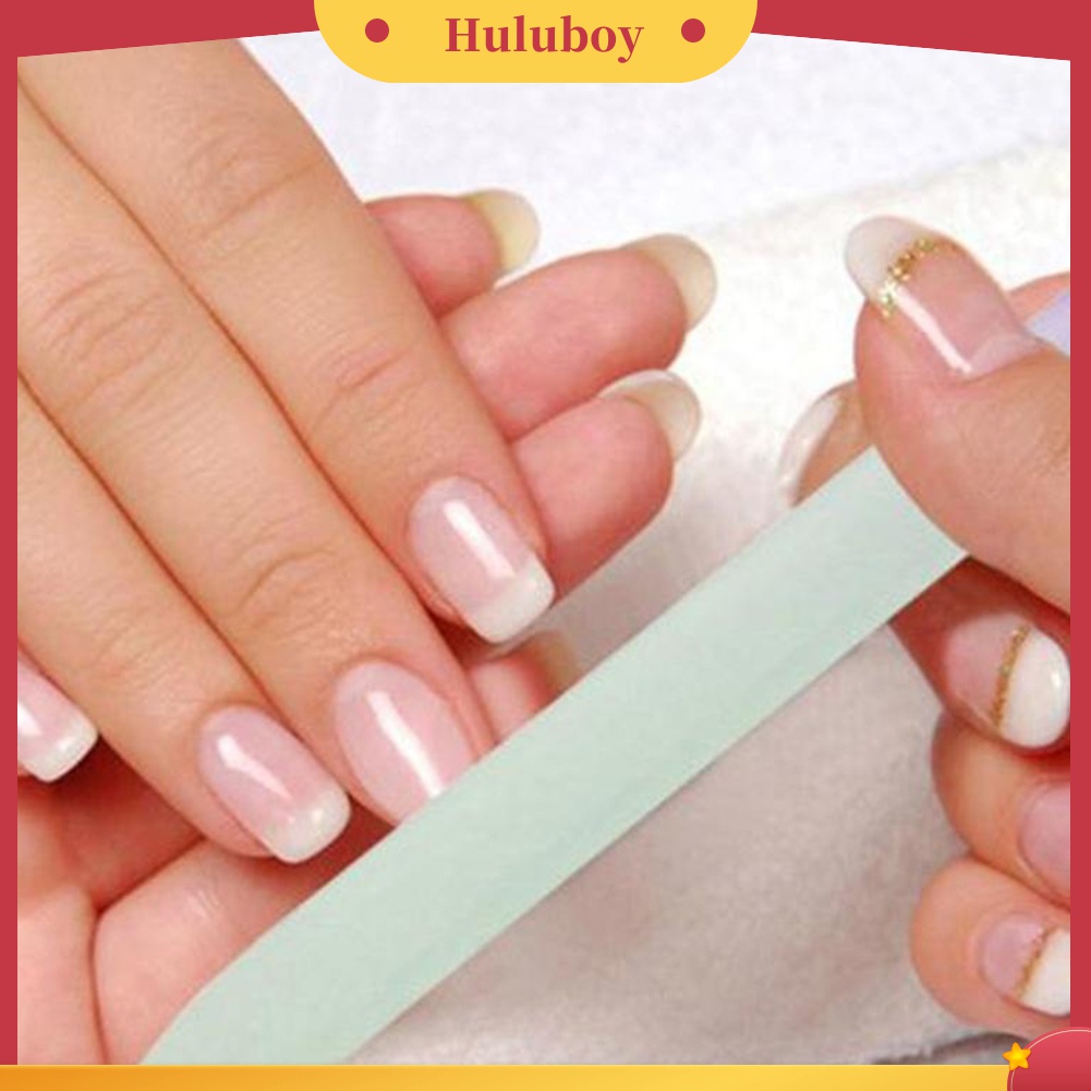Huluboy Huluboy♡ 4pcs Kikir Kuku Bahan Kaca Akrilik Tahan Lama Untuk Manicure