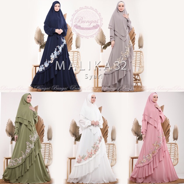 Malika bungas, bungas original, malika bungas original, gamis branded, gamis syari moderen