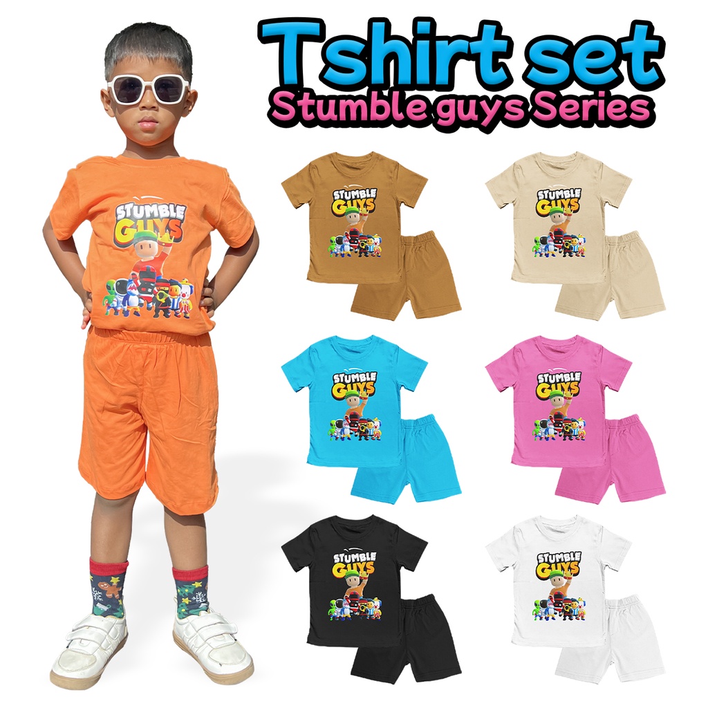 Kaos Unisex Anak Terbaru 1-10 Tahun Motif Stumble Guys