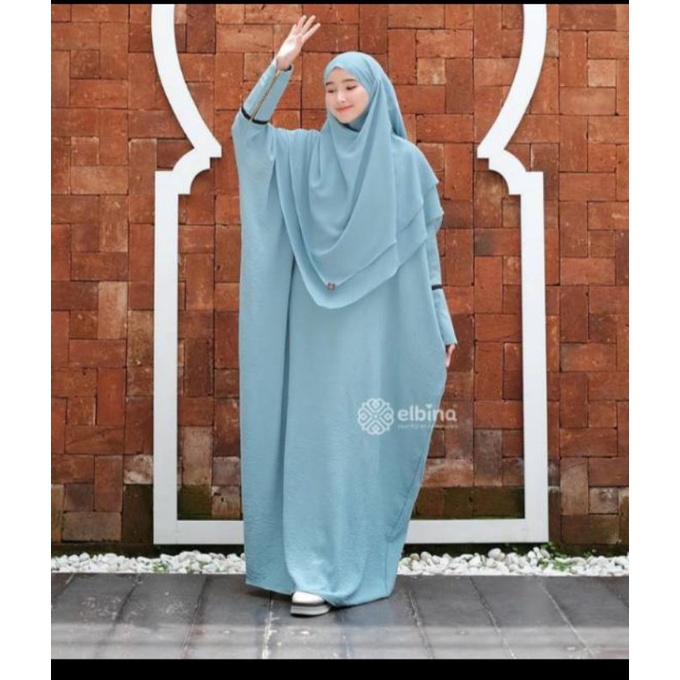 pola jubah stelan  khimar