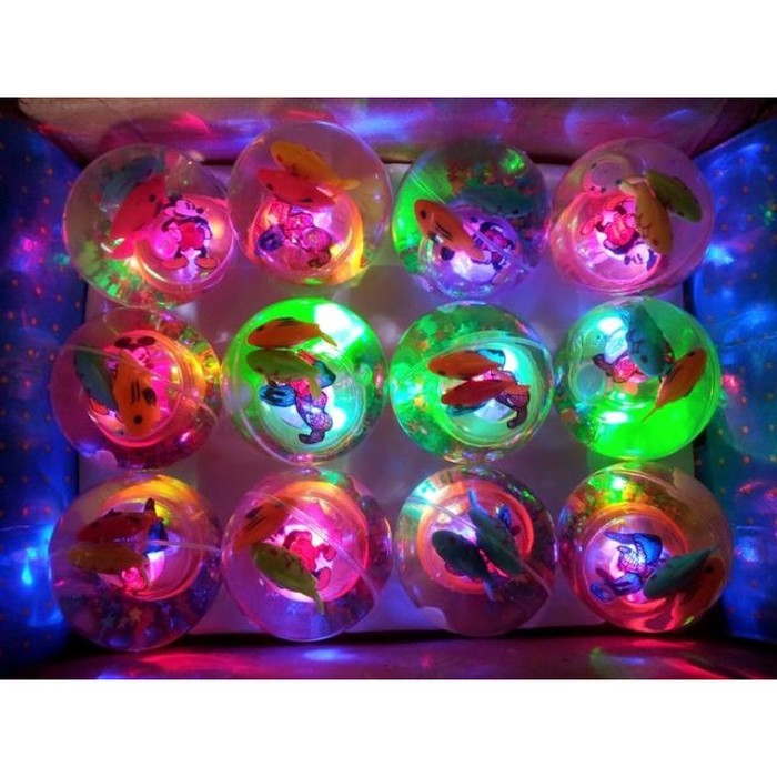 Bola Bekel Mainan LED/ Bola Mainan Besar Glitter Ball Lampu Bola Bekel