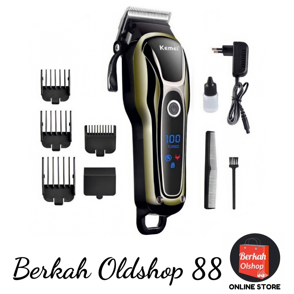 Berkah Oldshop 88 - Clipper Kemei KM-1990 Alat Mesin Cukur Rambut Rechargeable Special mesin turbo