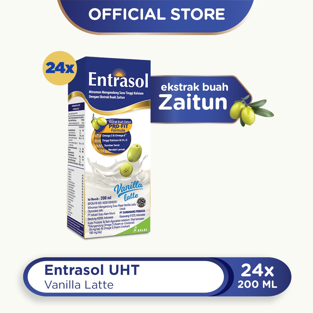 1 CARTON BOX (24pcs) ENTRASOL RTD VANILLA LATE 200 ml