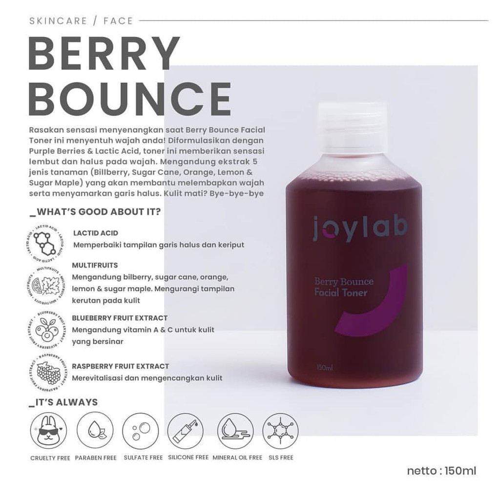 joylab Facial Toner (Berry Bounce/Citrus Comb) (150ml)