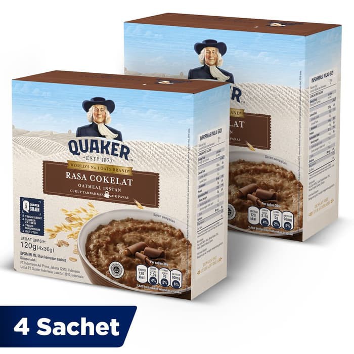 

Quaker Oatmeal Cokelat Box 4 Sachets - Twin Pack FS