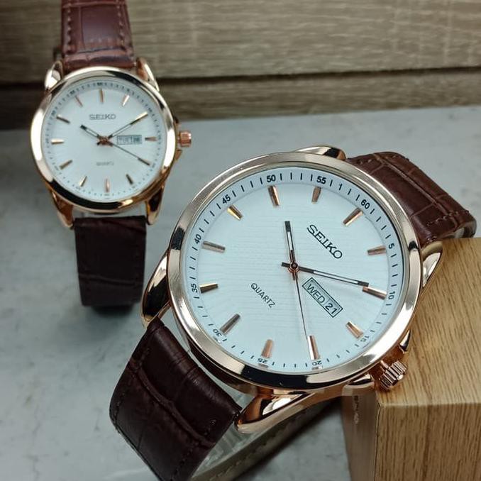 BEST JAM TANGAN COUPLE SEIKO LEATHER TANGGAL HARI AKTIF ( EXPEDITION AC ) , D2M ...