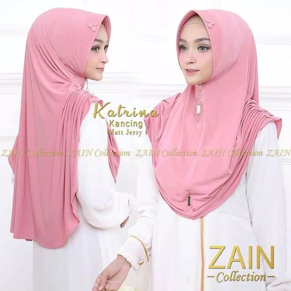JILBAB KHIMAR KATRINA KANCING KERUT KANAN KIRI HIJAB BERGO KERUDUNG  INSTANT SYARI MURAH-2
