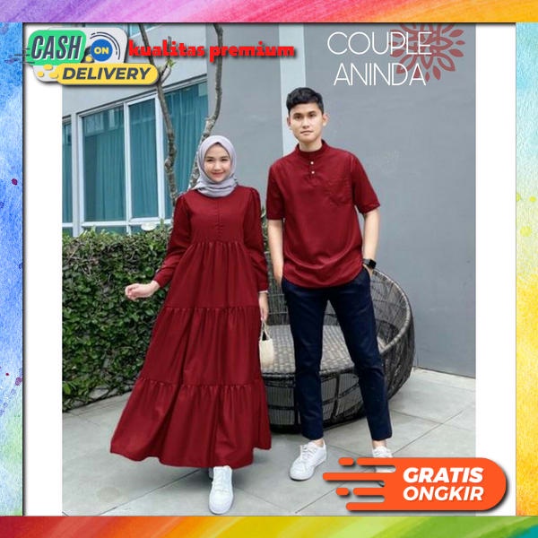 Baju Muslim Sarimbit Keluarga Gamis Koko Couple Ayah Ibu Anak Hijau Army Premium Original Rayyan Ter
