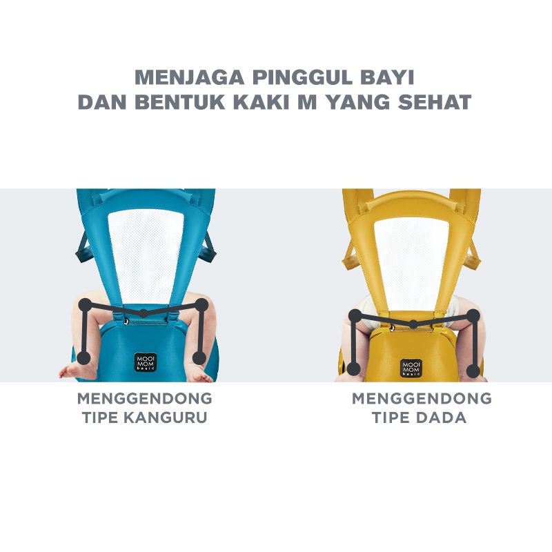 Makassar - MOOIMOM Basic Compact Hipseat Carrier - Gendongan Depan