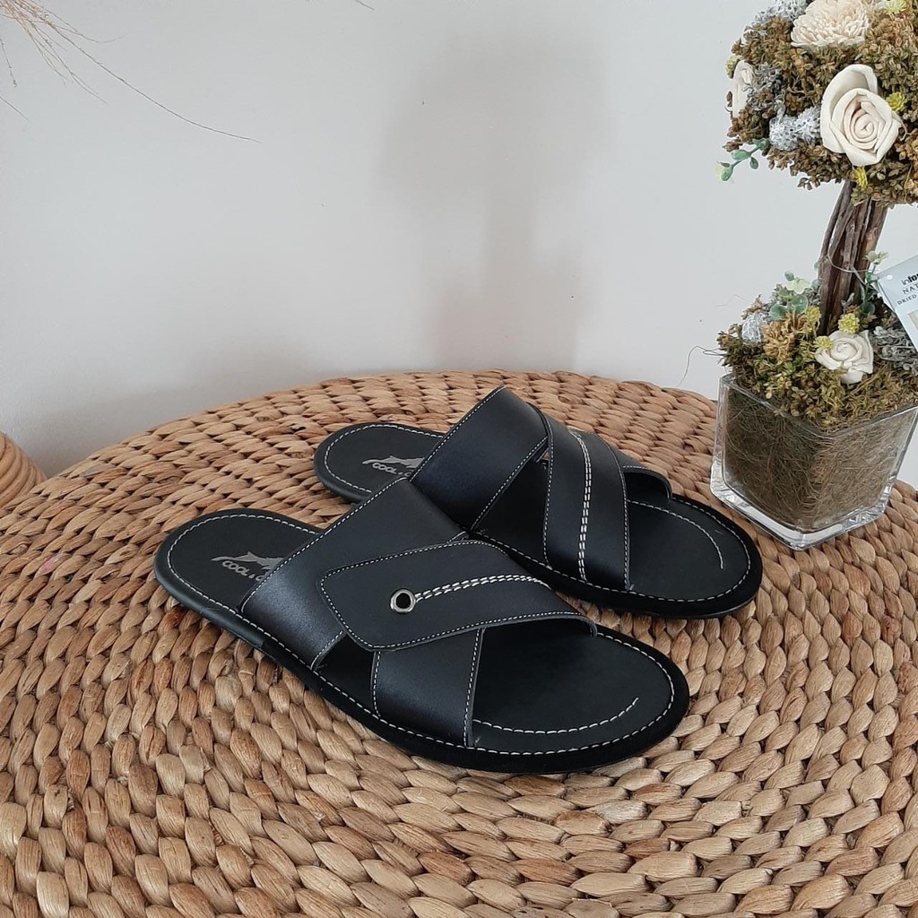 Sandal Selop - Sandal Jepit - Sandal Pria Kulit Kekinian - Sandal Slide - Sandal Slop