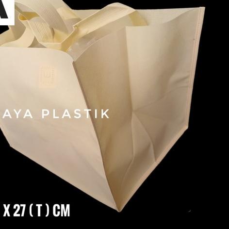 

➪ [ TAS HANDLE BESAR - ISI 12 PC ] TAS KAIN SPUNBOND KANTONG BELANJA - Cokelat ♡
