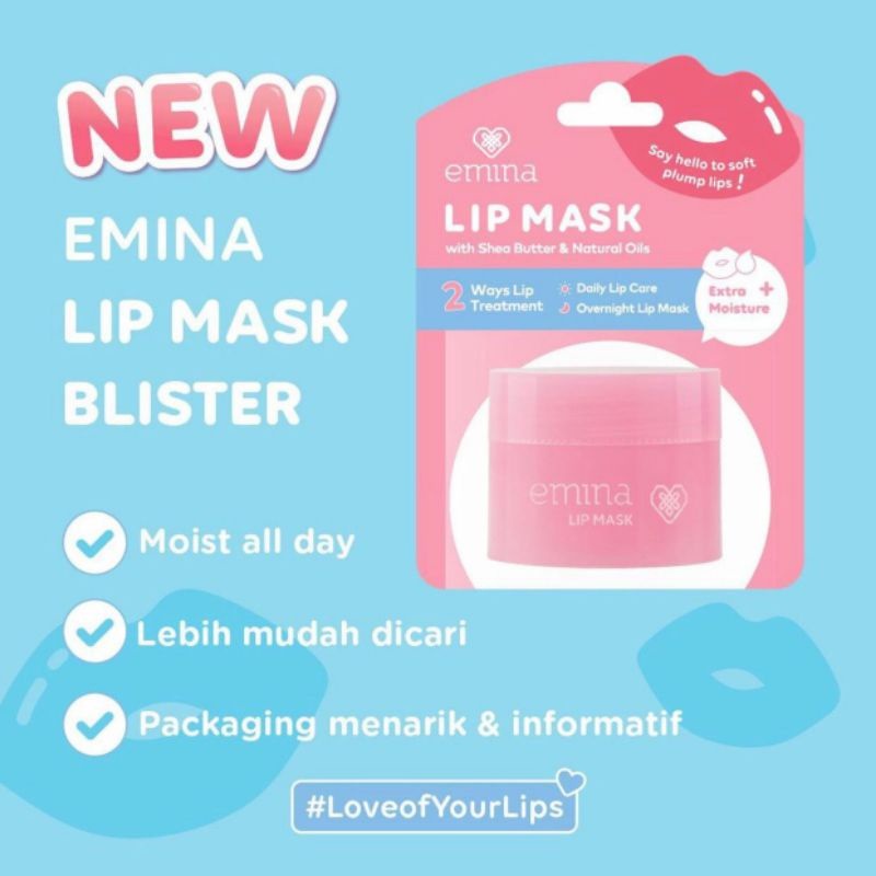 BPOM Emina Lip Mask 9 g - Perawatan Bibir