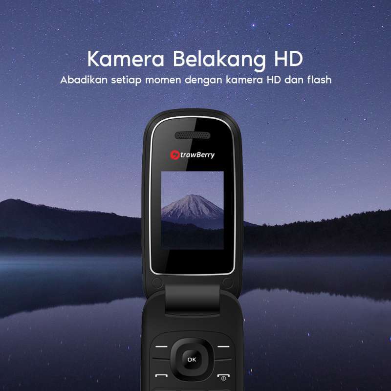 STRAWBERRY S1272 REBORN Handphone Flip - GARANSI RESMI-3