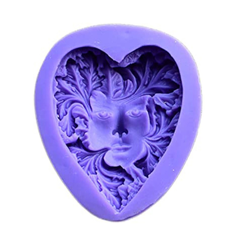 SIY  Girl Leaf Face Shape Silicone Cake Soap Mold Rattan Fairy Face Epoxy Resin Molds