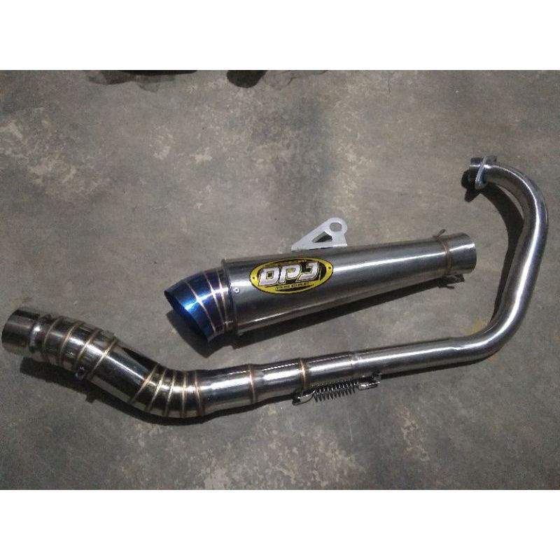 knalpot Dpj jiksaw sarteng  engker&quot; ujung blue buat motor satria fu vikson jupiter mx cb 150 dll