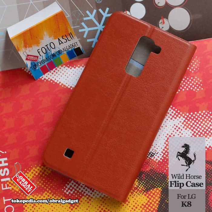 Leather Flip Case LG K10 Soft Flipcase Cover Flipcover Casing K430 LTE