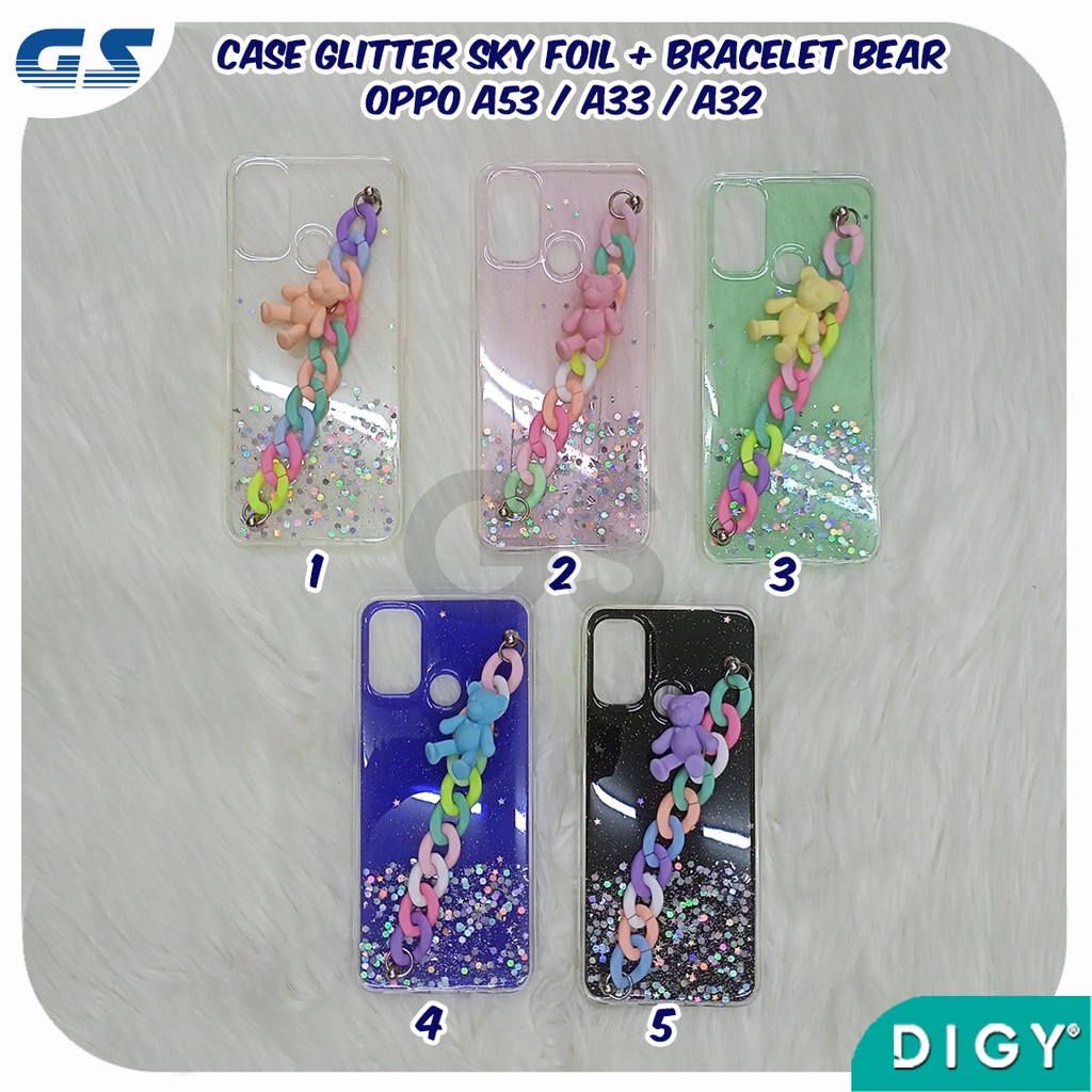 Rainbow Bracelet Silicon Case OPPO A53 A33 A32 A7 A5S A12 A11K A3S A37 A5 2020 A9 2020 Glitter Case