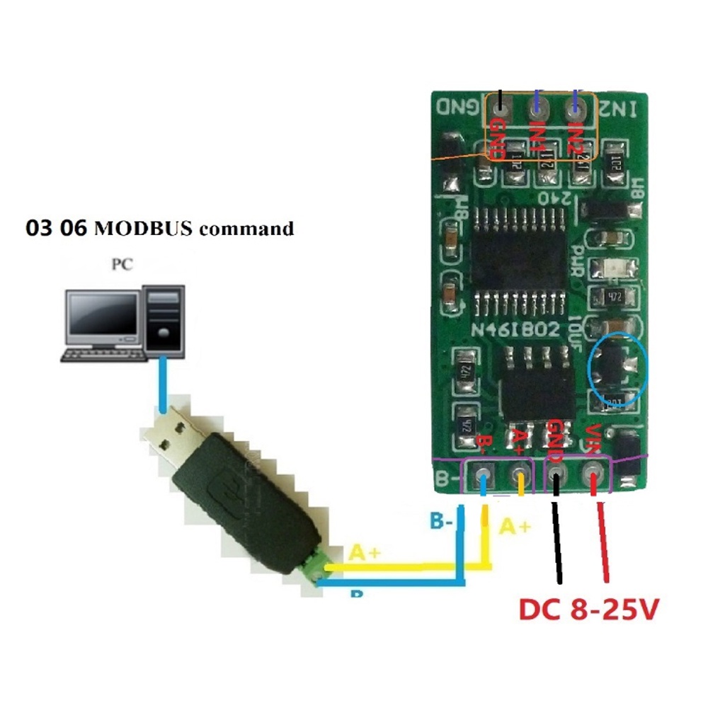 NEW 4-20mA  RS485 Current Acquisition Module 2-channel Current Analog Collector 8-25V