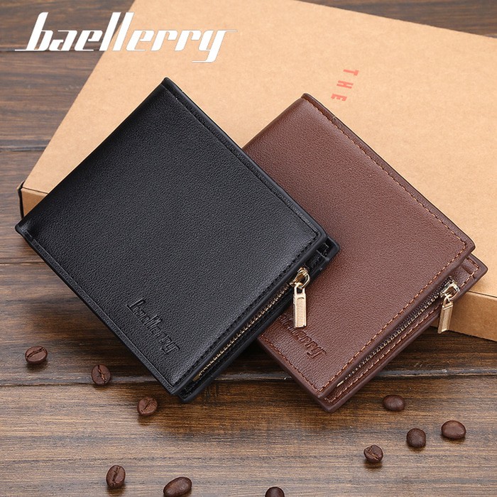 Baellerry Dompet Pendek Kulit Lipat Dompet Pria D1106 Cros