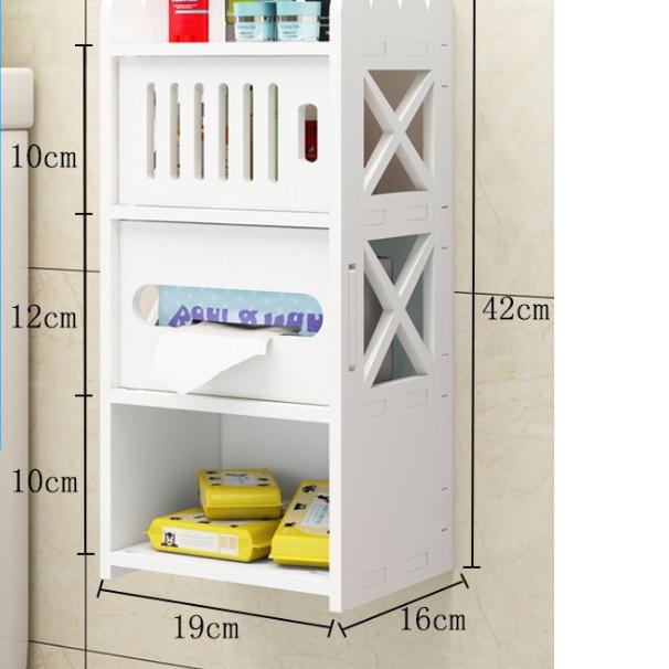 ➢ Alfaindo Rak Dinding Tempel Vintage Minimalis Kamar Mandi Serbaguna Tahan Air bahan Kayu WPC DW025