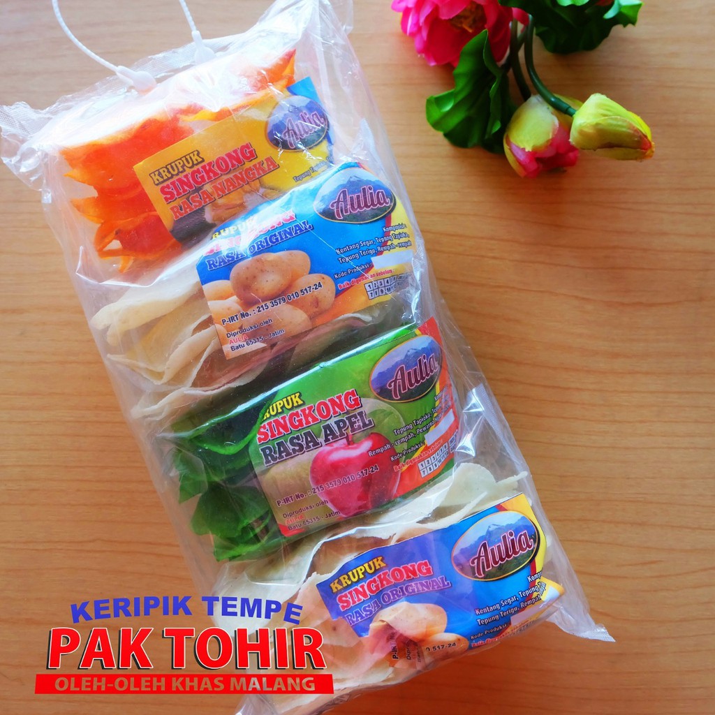 Kerupuk Singkong Rasa Buah Mentah isi 4 / oleh - oleh khas Malang