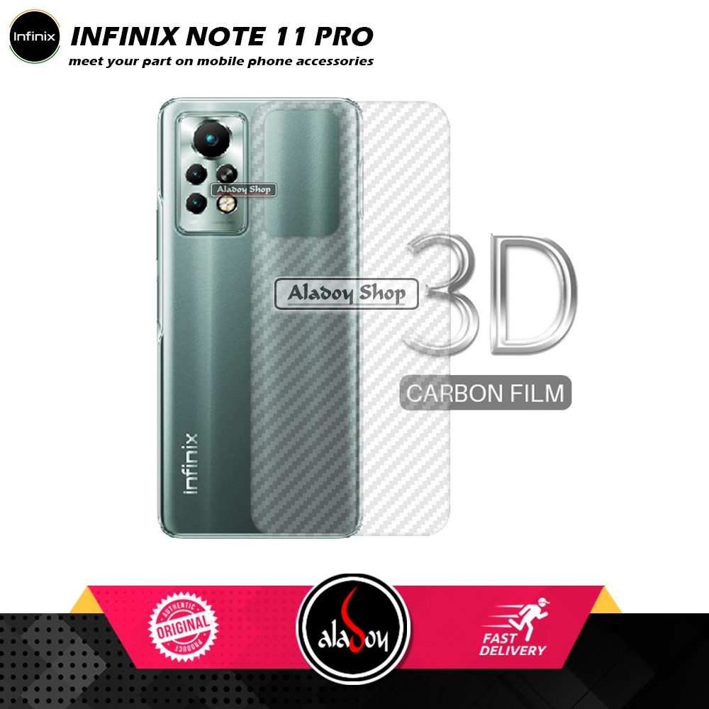 Case Infinix Note 11 Pro Armor Fushion Transparent Casing + Tempered Glass Full Layar dan Skin Carbon