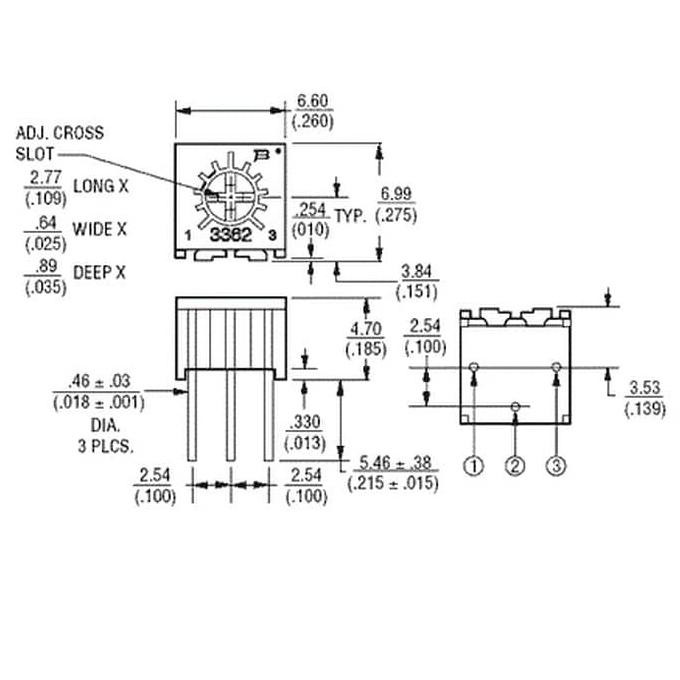 3362P trimpot variabel resistor Presisi 202 2K 2 kilo ohm 3362p 3362 P invepow21 Ayo Beli