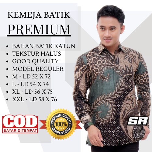 Atasan Kemeja Batik ARTONESIA Pria Dewasa Lengan Panjang M L XL XXL