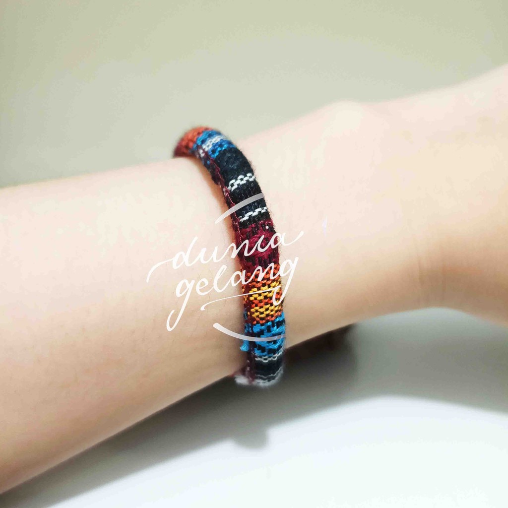 GELANG ETNIK TENUN SONGKET RAJUT KAIN MOTIF UNIK GROSIR LANGSUNG PENGRAJIN / DUNIA GELANG