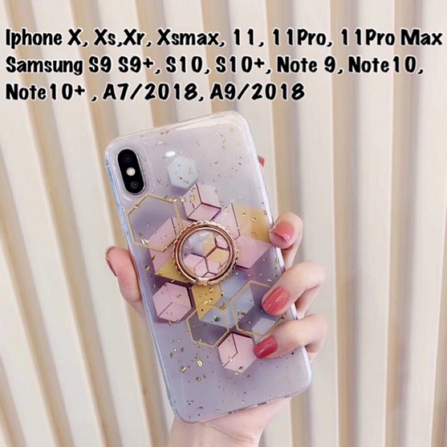 Confetti Hexagon Case iPhone 11 11pro X XR XSMAX A7/2018 A9 A7 2018 S9 S10 Note 10 plus