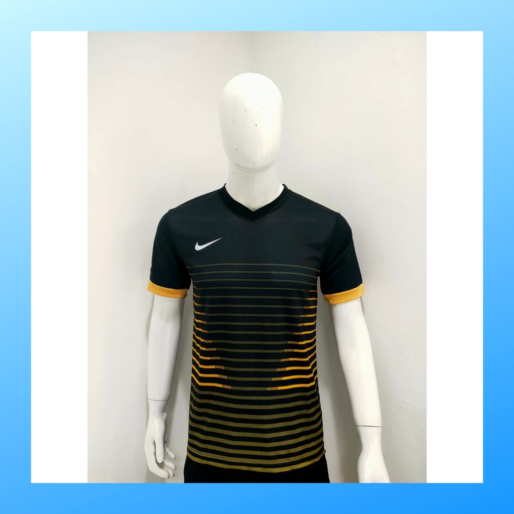 jersey futsal pria kaos sepak bola club baju atasan wanita dewasa t-shirt seragam custom jersy outfit klub olahraga kostum jarsey soccer pakaian oblong sports suit apparel NK158 hitam