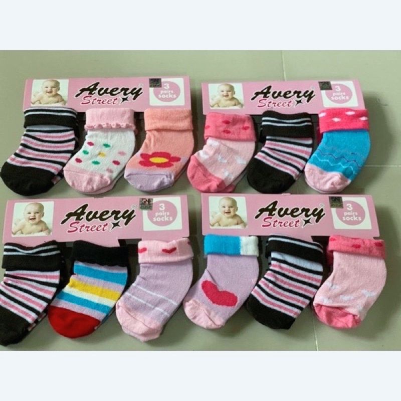 Promo Kaos kaki AVERY STREET ( 3 in 1) 0-12 bulan isi (3pasang)