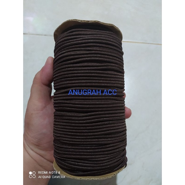 tali karet elastis cord 2.5mm-Coklat