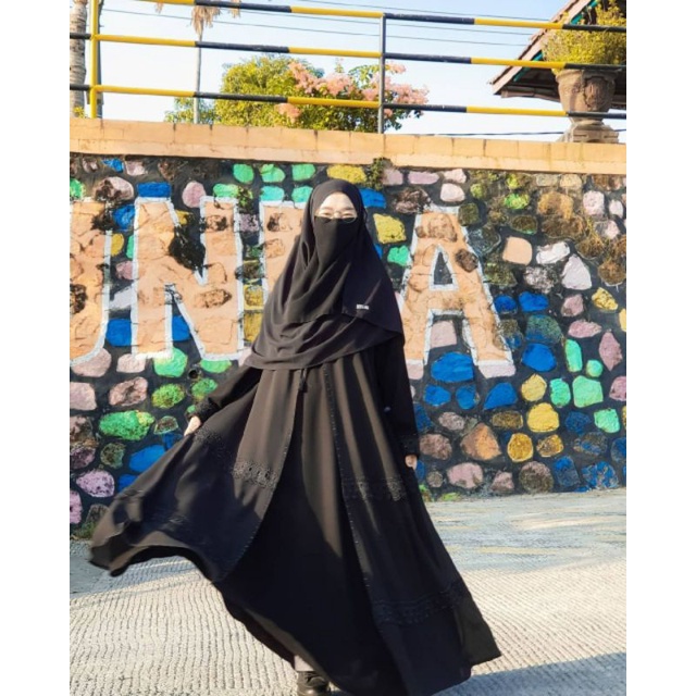 Abaya Hitam Saudi Aqella Gamis Abaya Outer - Abaya Arab Gamis Muslimah