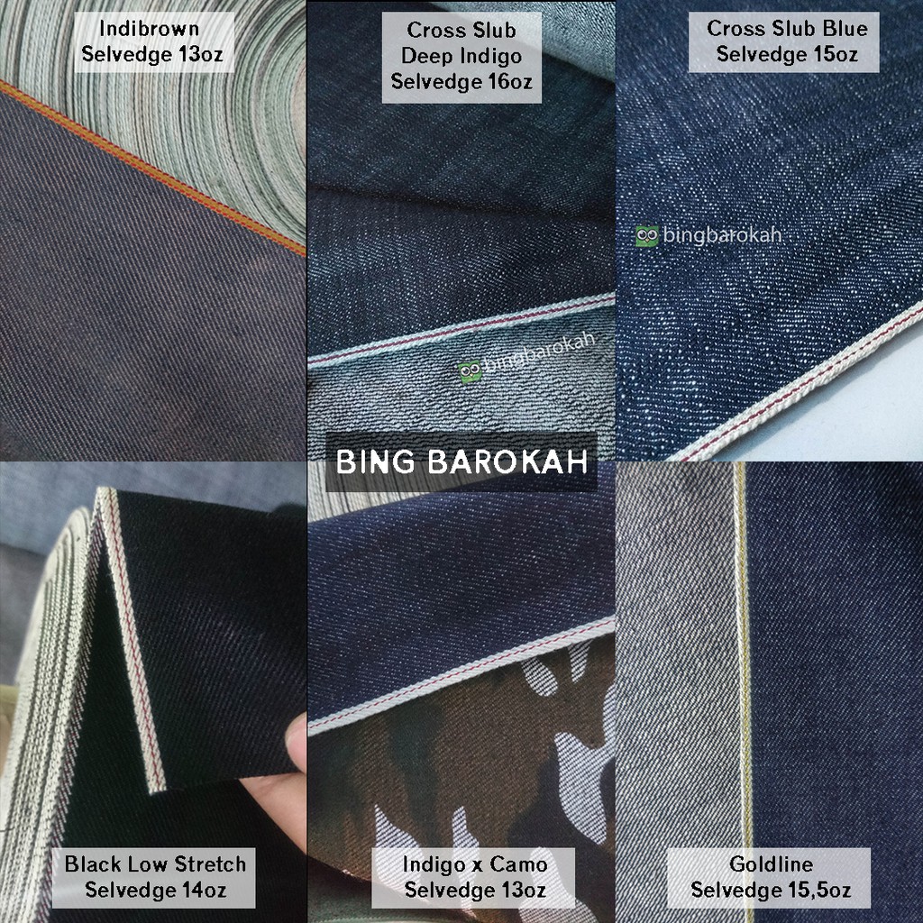 Bahan Kain  Jeans  Denim Selvedge Premium Harga  per 