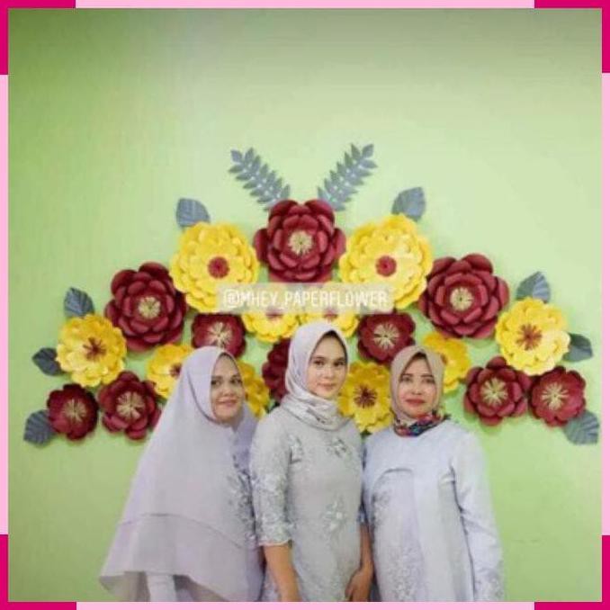 Hiasan bunga Kertas Paper flower Murah bogor  Backdrop 