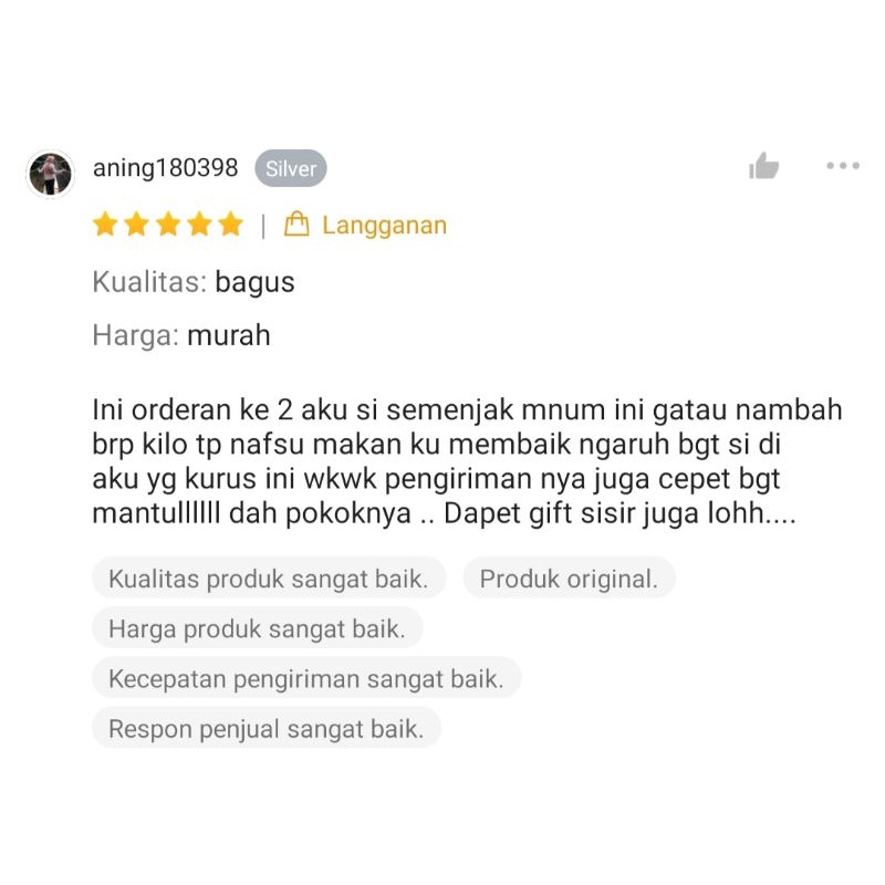 [100% ORIGINAL] OBAT GEMUK RACIKAN FARMASI | SUPLEMEN PENAMBAH BERAT BADAN | OBAT PENGGEMUK BADAN AMPUH