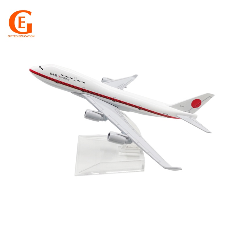 Miniatur Diecast Pesawat President Boeing 747 B747 Jepang Bahan Metal Dengan Stand Display