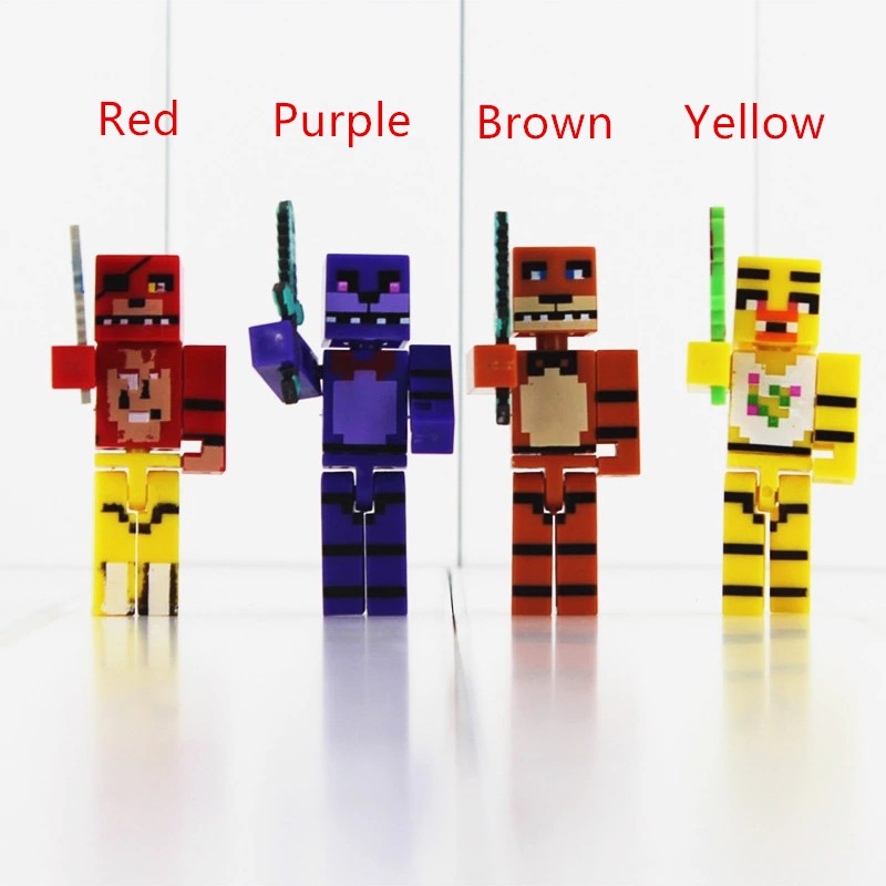 Mainan Balok Bangunan Model Anime Five Nights At Freddy 's 4 FNAF Foxy Bonnie Freddy Untuk Anak