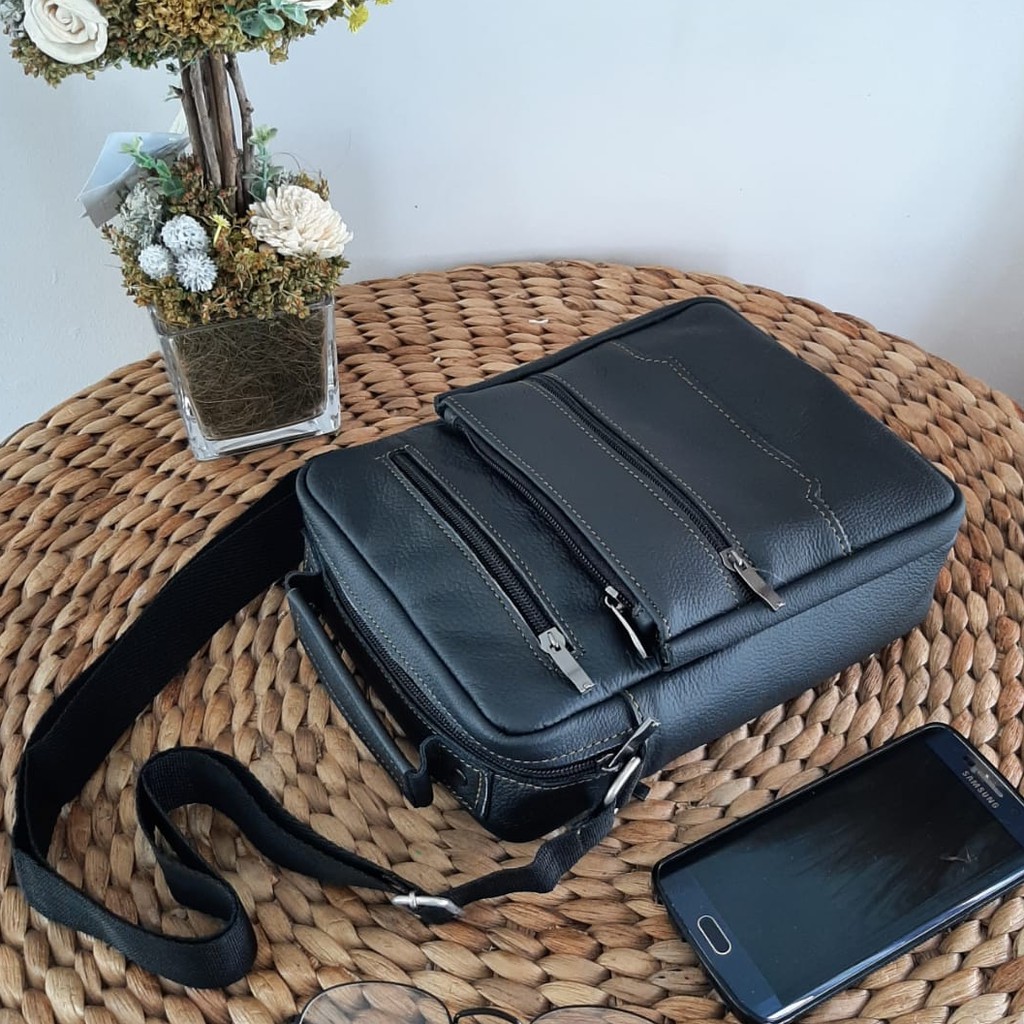 TAS KULIT PRIA SELEMPANG ASLI MOTIF JERUK GARUT SUKAREGANG