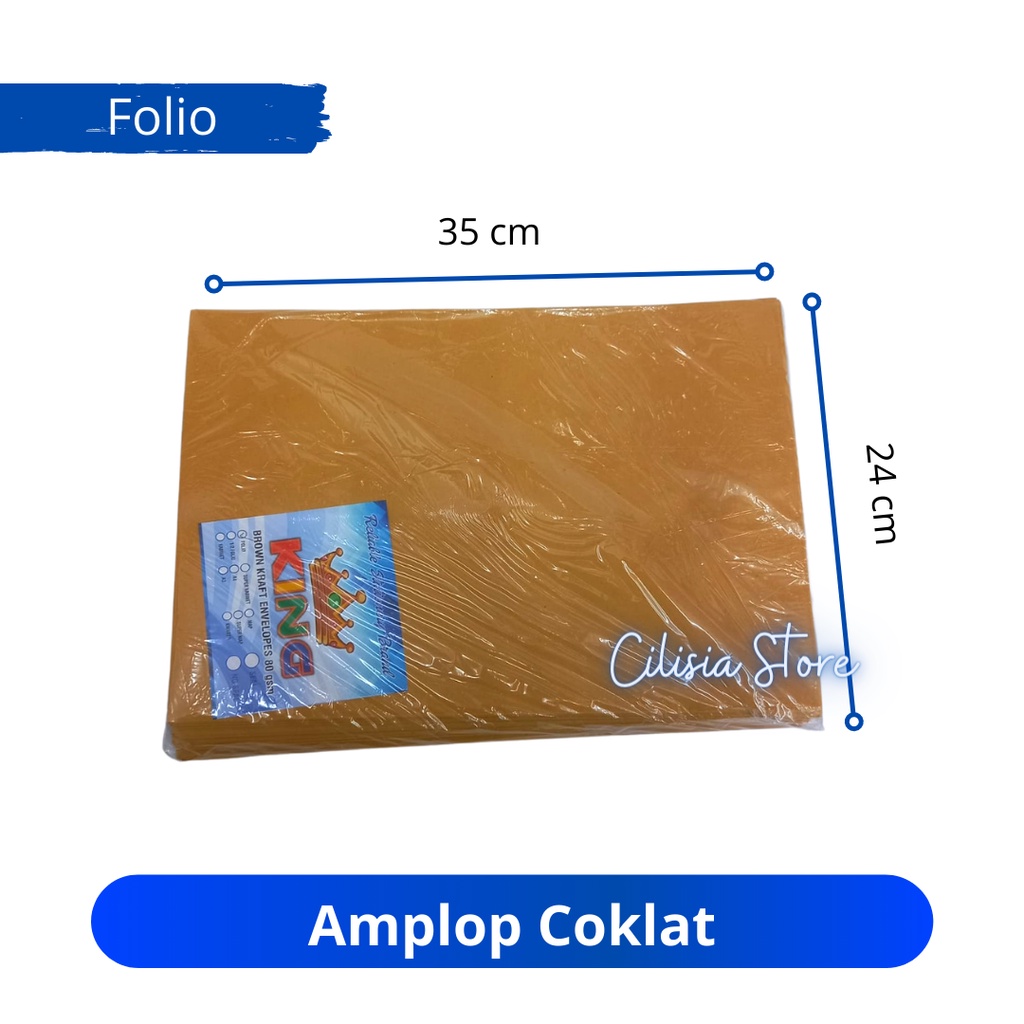 

Amplop Coklat Folio King 80gsm 35x24cm / Amplop F4 folio [Pack]