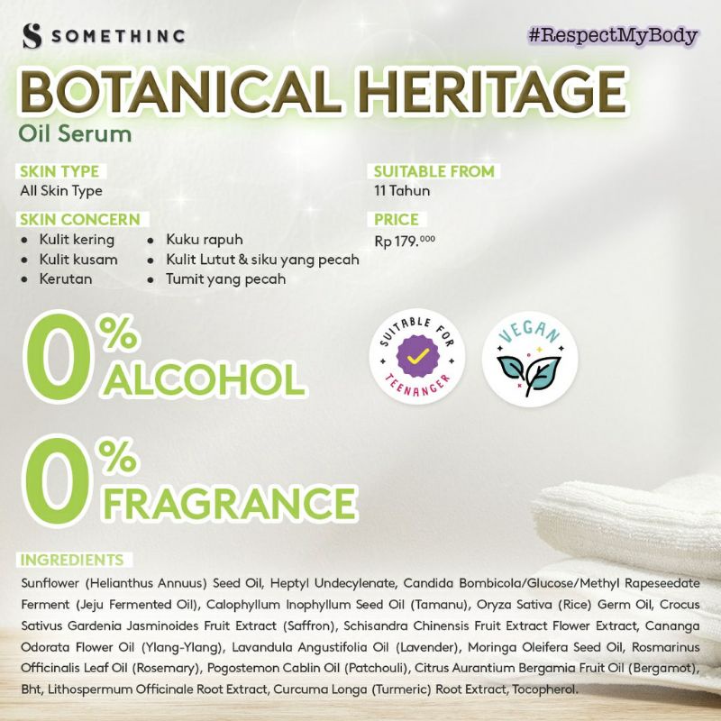 Somethinc Botanical Heritage Oil Serum - Natural Oil untuk wajah dan badan