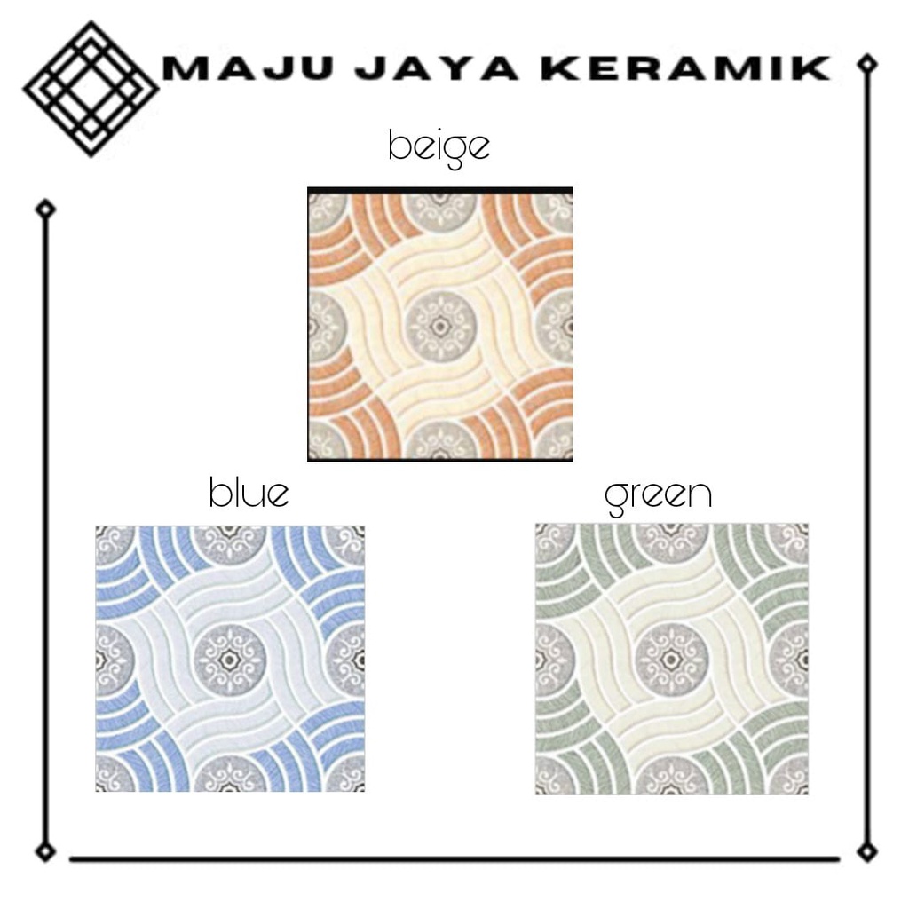 KERAMIK KAMAR MANDI 20X20 KASAR BIRU CREAM HIJAU | KERAMIK GARASI 20X20 | MULIA TORRES