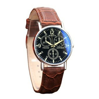 ✅COD J-109 Jam Tangan Pria Geneva Leather Quartz-Coklat Hitam
