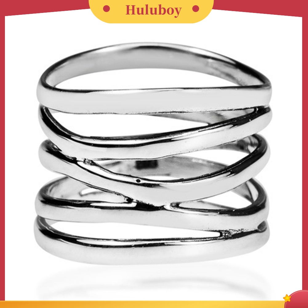 Hu Hu Hu Hu Hu Alat Bantu Pasang Kacamata♡ Cincin Wanita Model Lebar Desain 5 Coil Untuk Pernikahanpertunanganpestahadiah