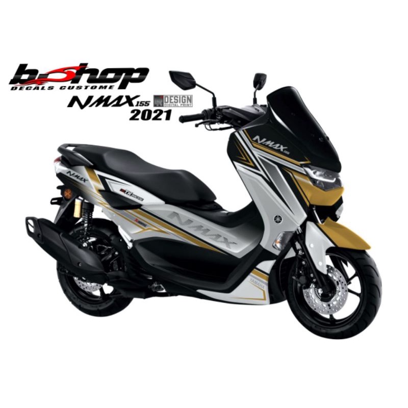 decal sticker nmax new putih gold variasi warna